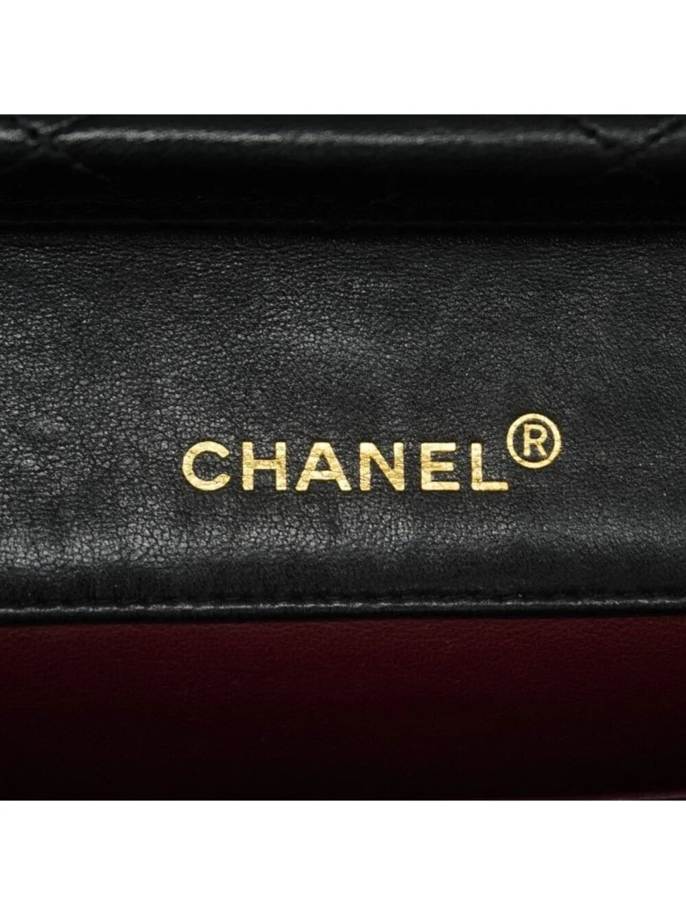 Chanel Shoulder Bag Quilted Lambskin Black Gold